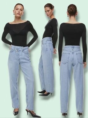 Agolde Women's Criss Cross Upsized Hi-Rise Jeans In Suburbia Light Wash Denim